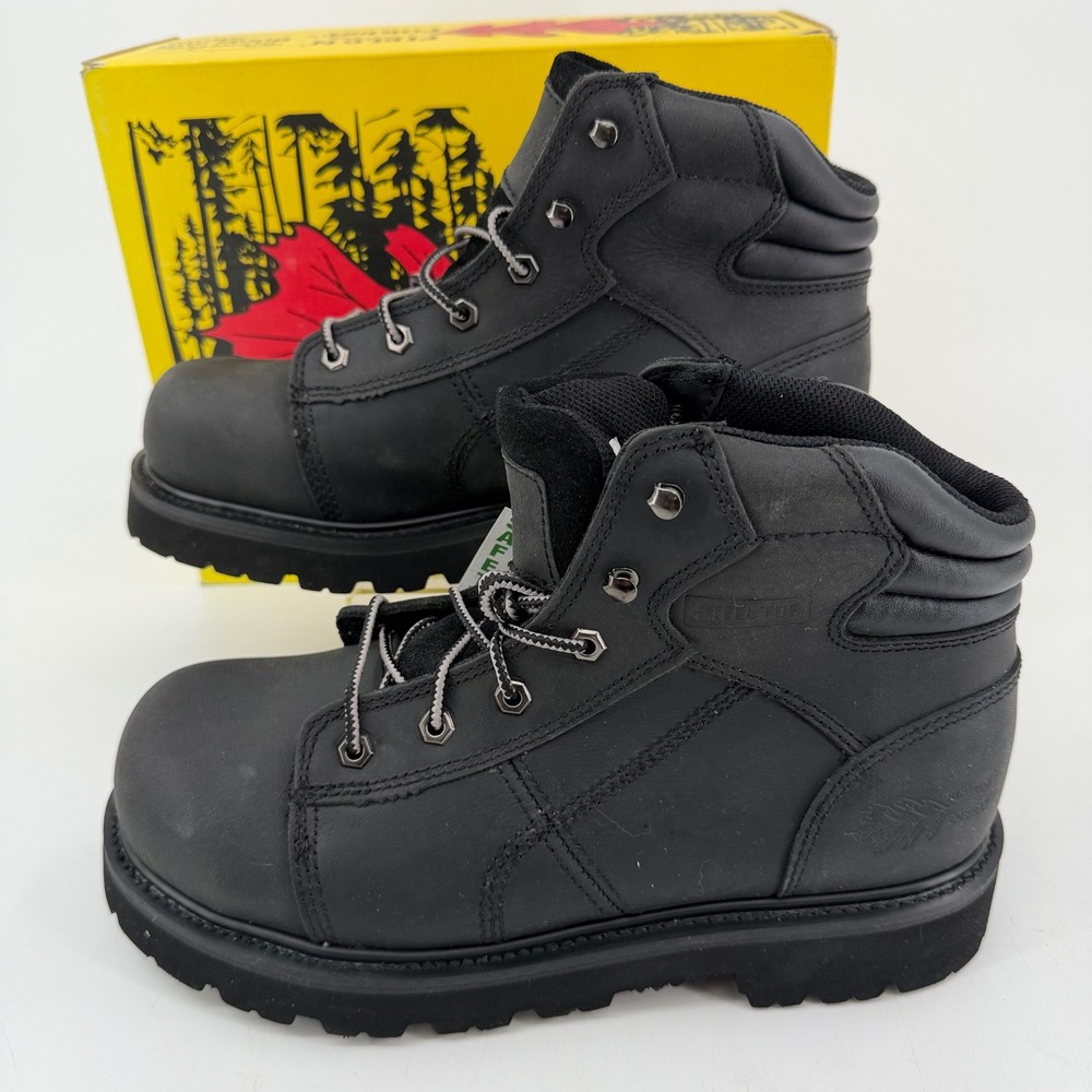 Field N Forest 8950 Men Black Oiled Nubuck Steel Toe Work Boots 9.5 EEE Wide